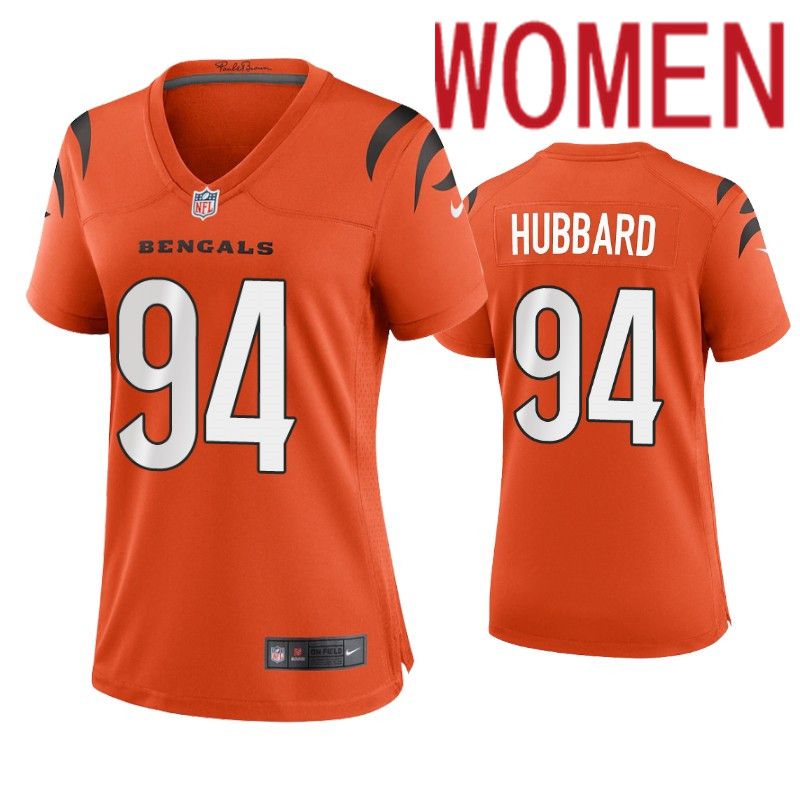 Women Cincinnati Bengals 94 Sam Hubbard Nike Orange Game NFL Jersey